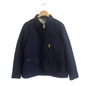 LANDS' END Women's Size 12 Petite Navy Blue Barn Jacket Chore Coat Classic Cargo